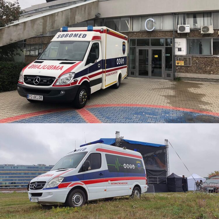 Ambulanse podczas zabezpieczeń medycznych koncertów.